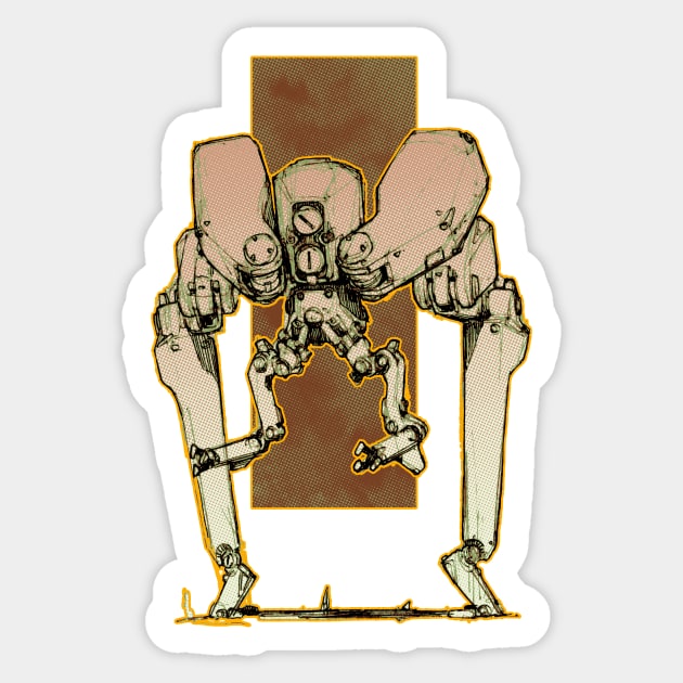 Mech Sketch (color) Sticker by FUELSTAINS